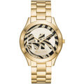 Michael Kors MK4561 Slim Runway Women’s Gold Crystal Logo Dial Stainless Steel Watch