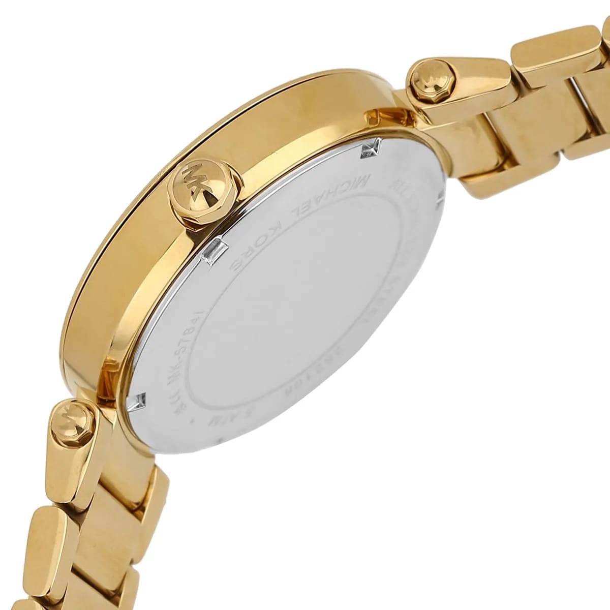 Michael Kors MK5784 Parker Women’s Gold Crystal Bezel MK Logo Dial Stainless Steel Watch