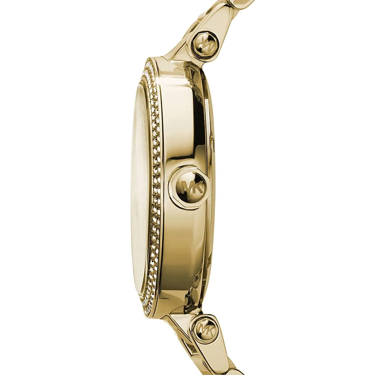 Michael Kors MK5784 Parker Women’s Gold Crystal Bezel MK Logo Dial Stainless Steel Watch