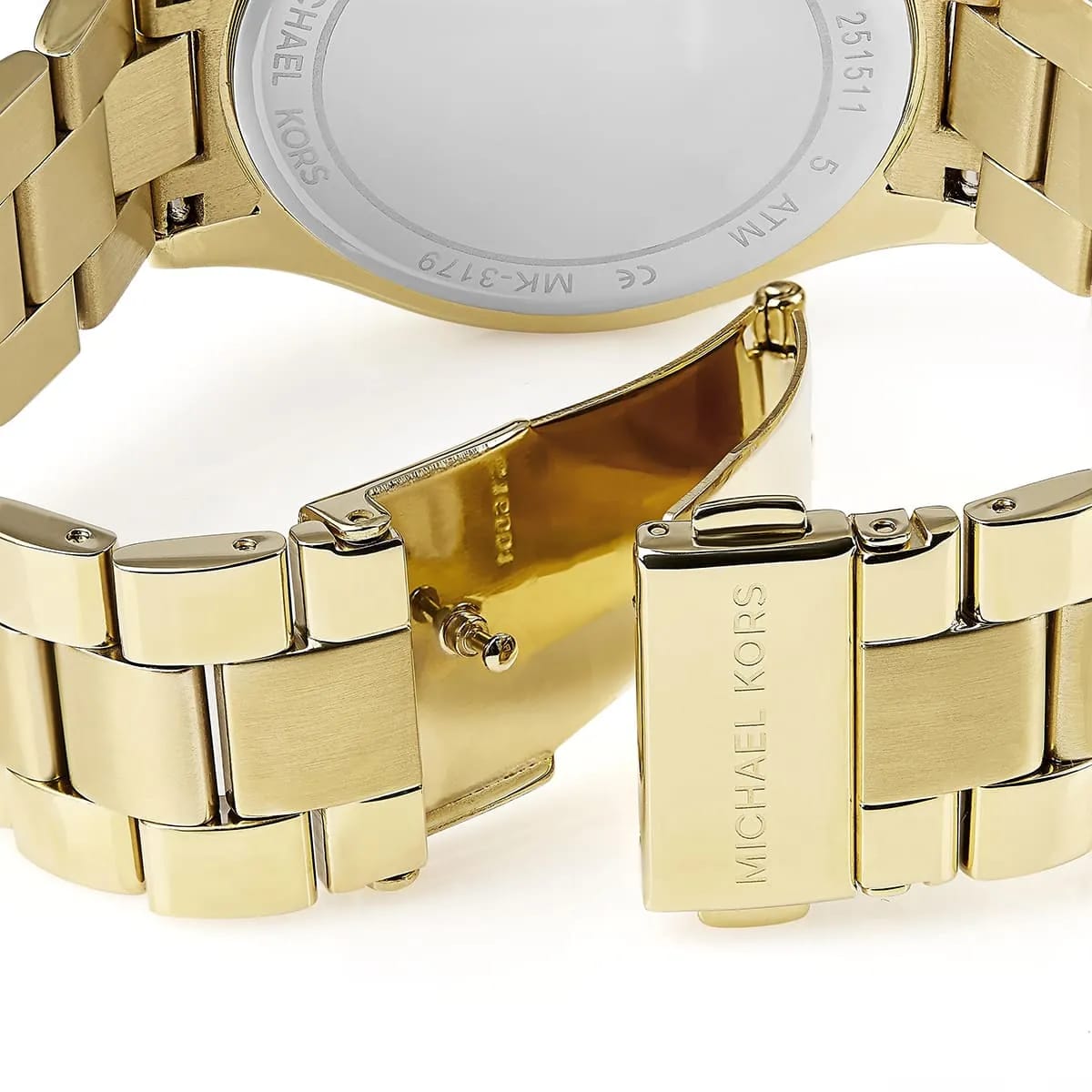 Michael Kors MK5784 Parker Women’s Gold Crystal Bezel MK Logo Dial Stainless Steel Watch