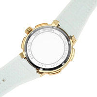 Michael Kors MK7221 Women’s White Dial White Logo Strap Gold-Tone Multi-Function Watch