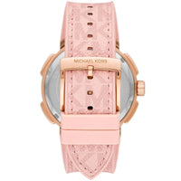 Michael Kors MK7222 Women’s White Dial Pink Logo Strap Rose Gold Multi-Function Watch