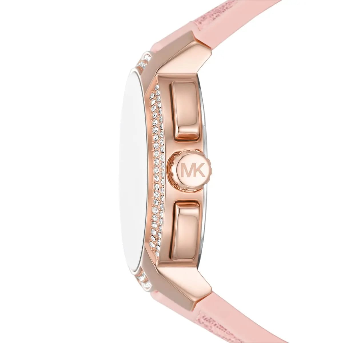 Michael Kors MK7222 Women’s White Dial Pink Logo Strap Rose Gold Multi-Function Watch