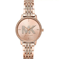 Michael Kors MK4372 Women’s Rose Gold Dial Rose Gold Stainless Steel Crystal MK Logo Watch