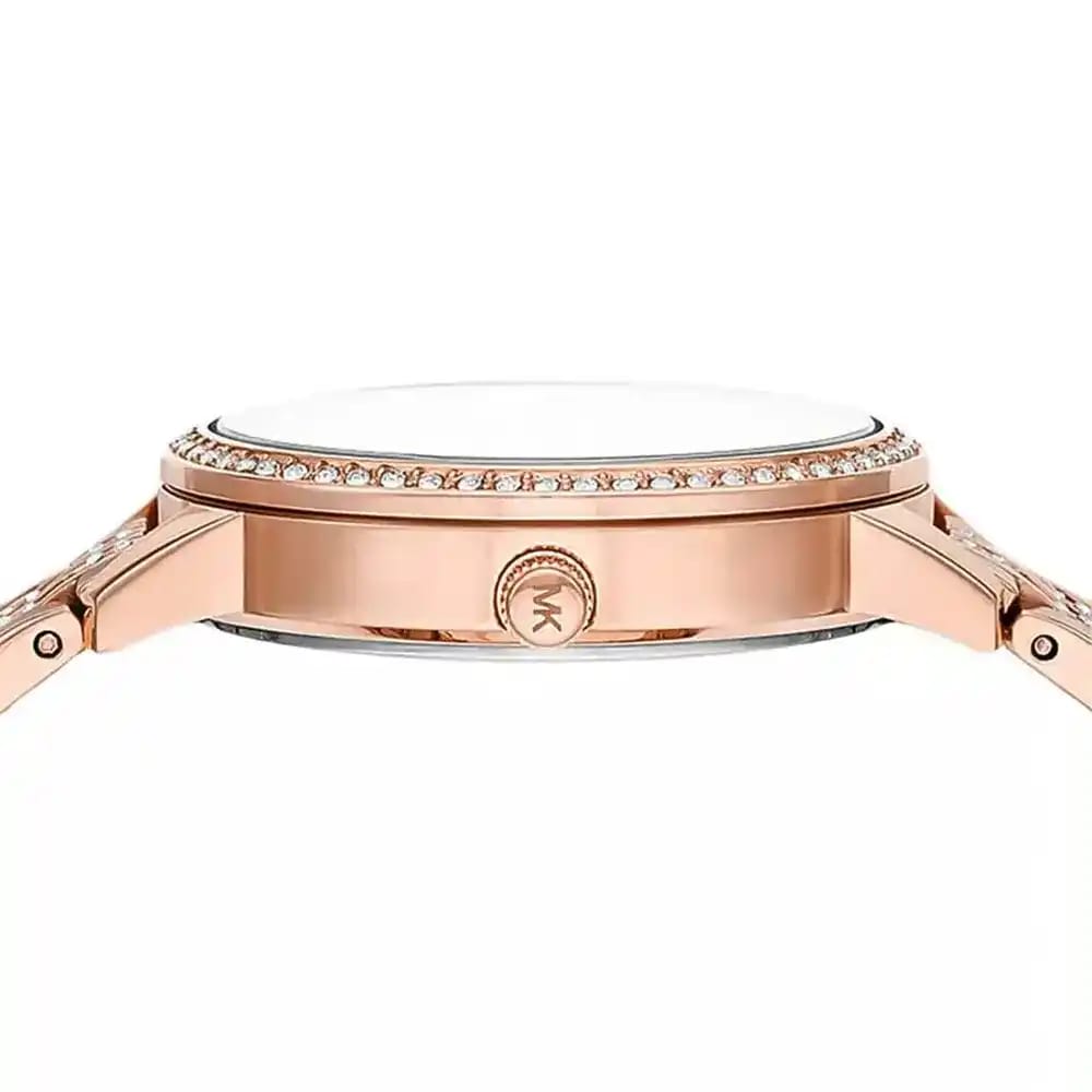 Michael Kors MK4372 Women’s Rose Gold Dial Rose Gold Stainless Steel Crystal MK Logo Watch