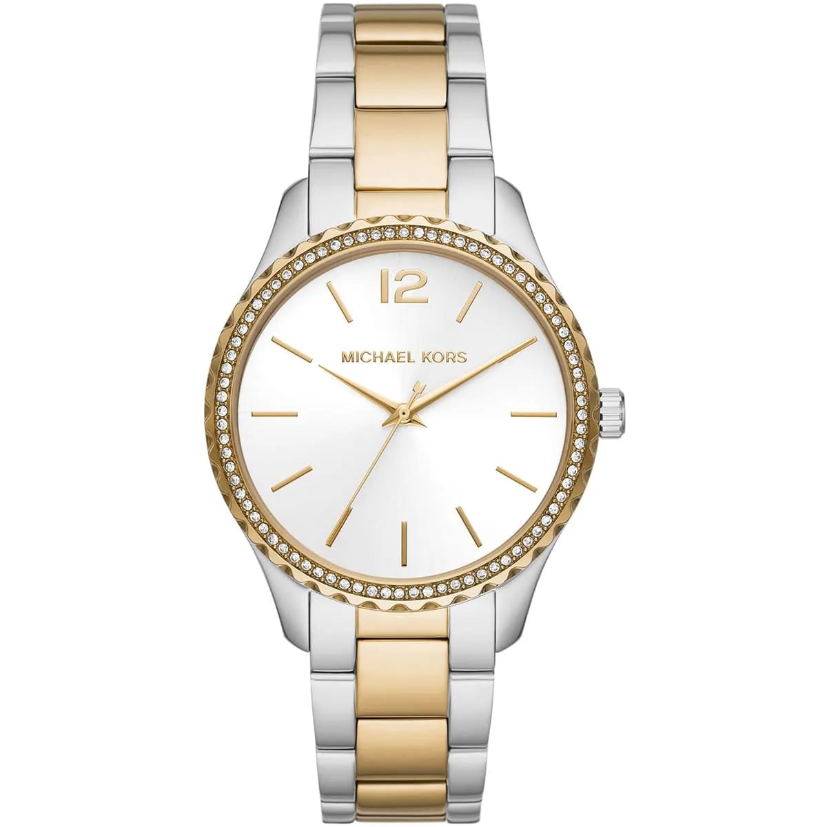 Michael Kors MK6899 Women’s Silver Dial Two-Tone Stainless Steel Crystal Bezel Watch