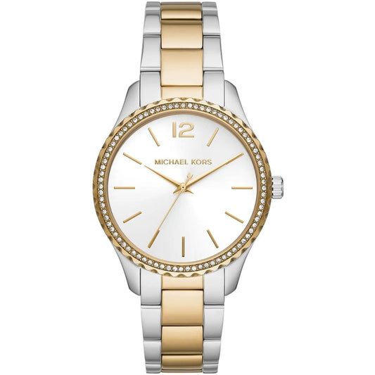Michael Kors MK6899 Women’s Silver Dial Two-Tone Stainless Steel Crystal Bezel Watch
