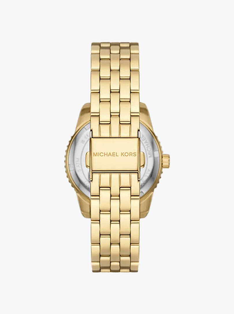 Michael Kors MK4371 Women’s Gold Dial Gold Stainless Steel Crystal MK Logo Watch