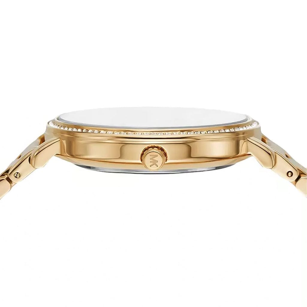 Michael Kors MK4371 Women’s Gold Dial Gold Stainless Steel Crystal MK Logo Watch