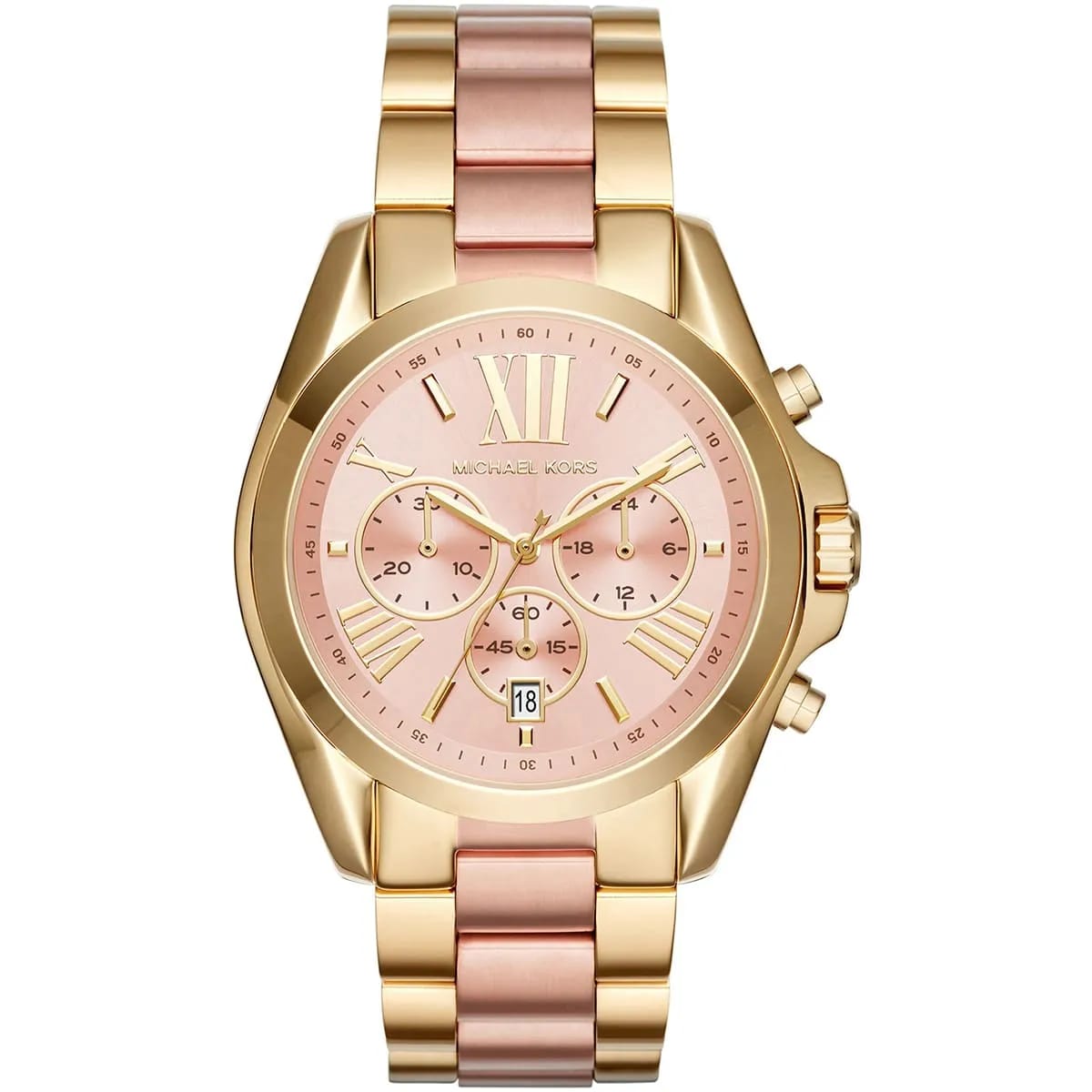 Michael Kors MK6359 Women’s Rose Gold Dial Two-Tone Stainless Steel Chronograph Watch