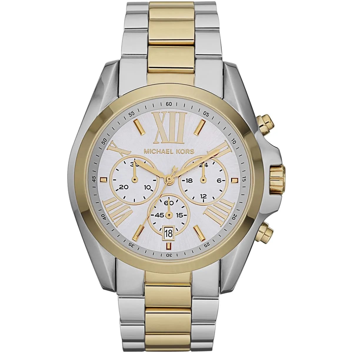 Michael Kors MK5627 Women’s White Dial Two-Tone Stainless Steel Bradshaw Watch
