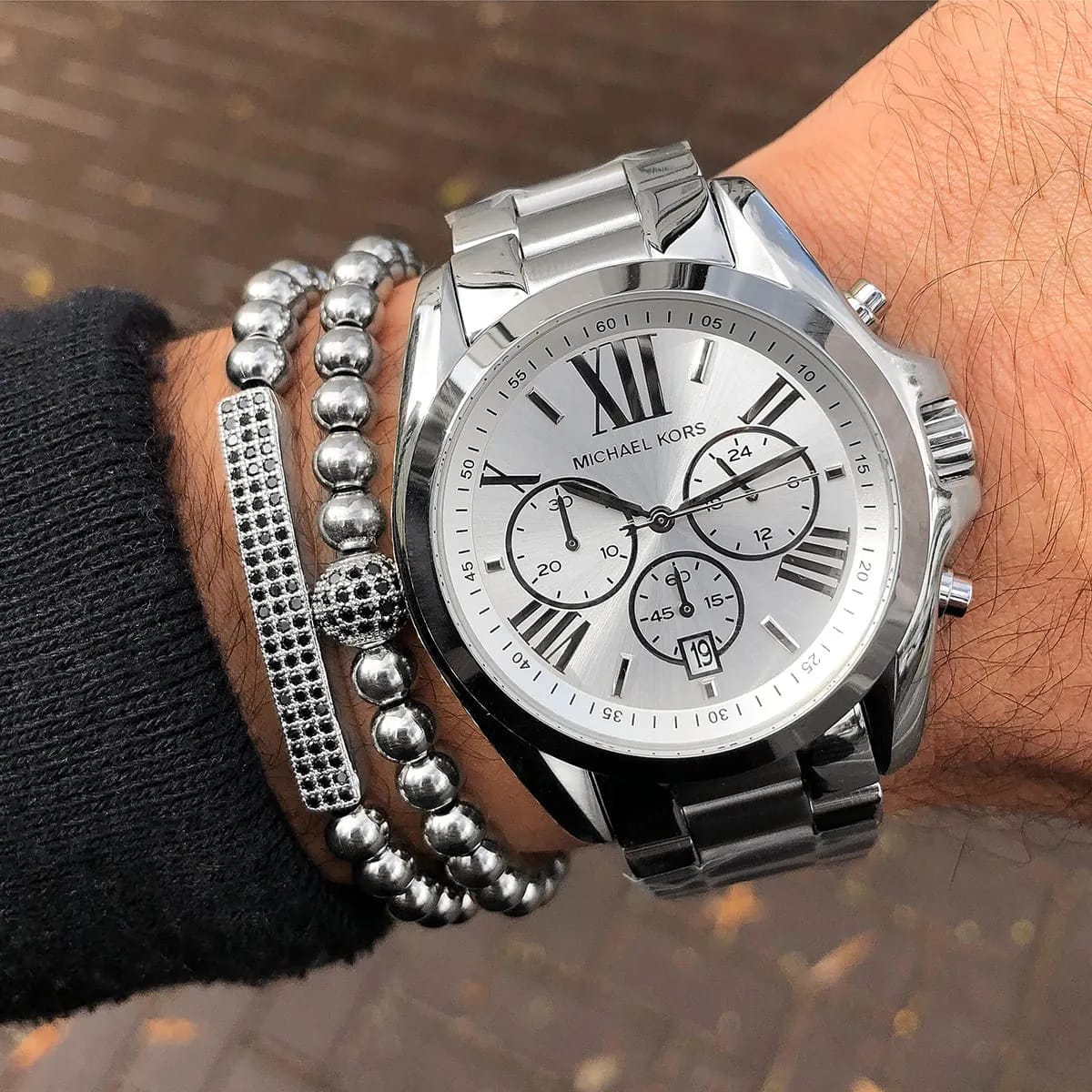 Michael Kors MK5535 Women’s Silver Dial Stainless Steel Bradshaw Watch