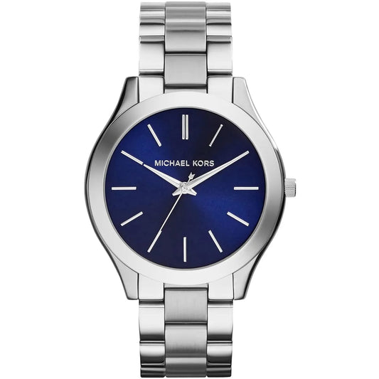 Michael Kors MK3379 Women’s Blue Dial Silver Stainless Steel Slim Watch