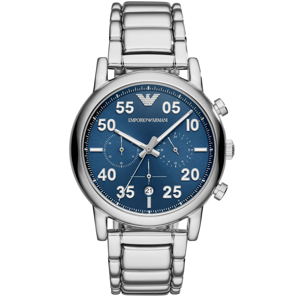Emporio Armani AR11132 Men’s Blue Dial Stainless Steel Luigi Chronograph Watch