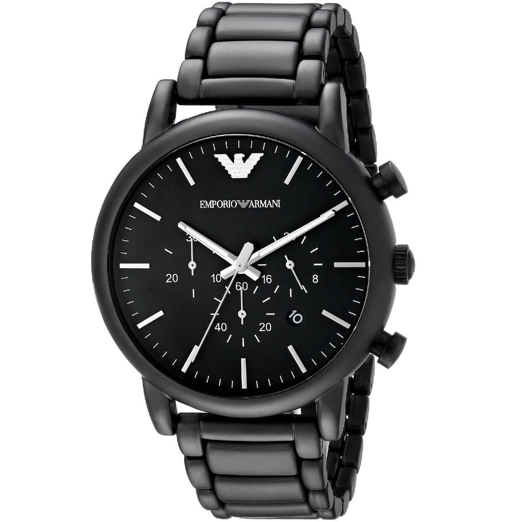 Emporio Armani AR1895 Men’s Black Dial Stainless Steel Luigi Chronograph Watch