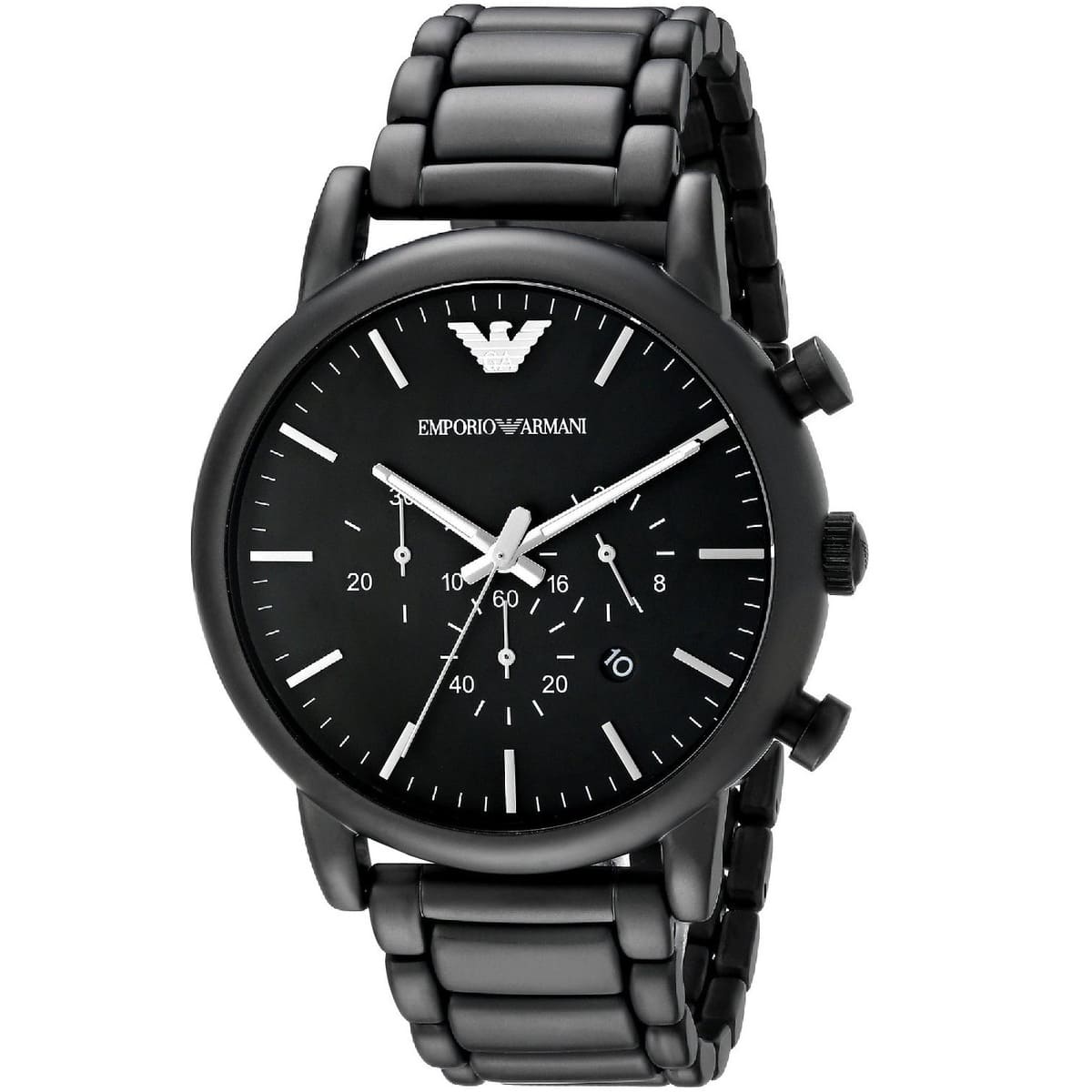 Emporio Armani AR1895 Men’s Black Dial Stainless Steel Luigi Chronograph Watch