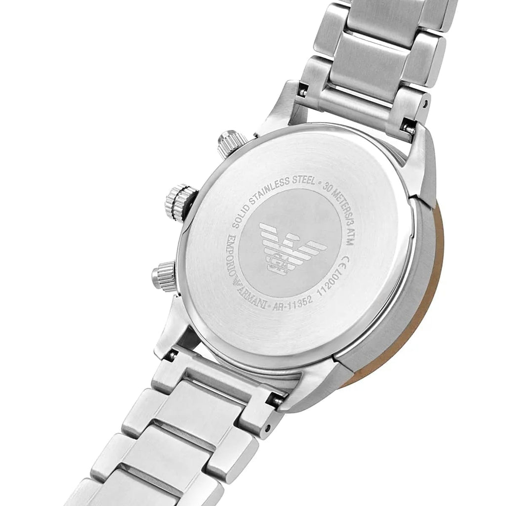 Emporio Armani AR11352 Men’s Champagne Dial Stainless Steel Mario Chronograph Watch