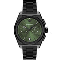 Emporio Armani AR11562 Men’s Green Dial Black Stainless Steel Federico Chronograph Watch