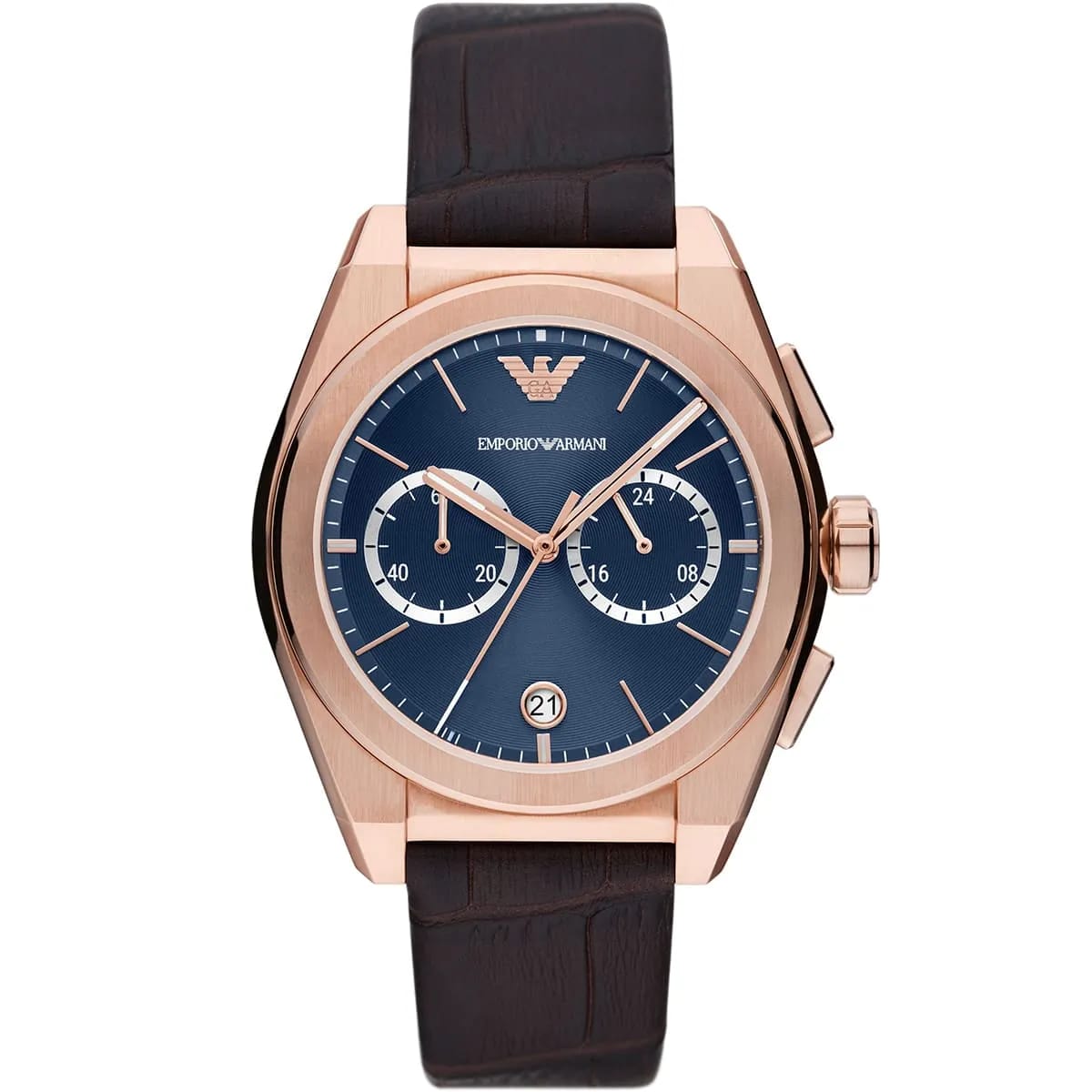 Emporio Armani AR11563 Men’s Blue Dial Brown Leather Federico Chronograph Watch