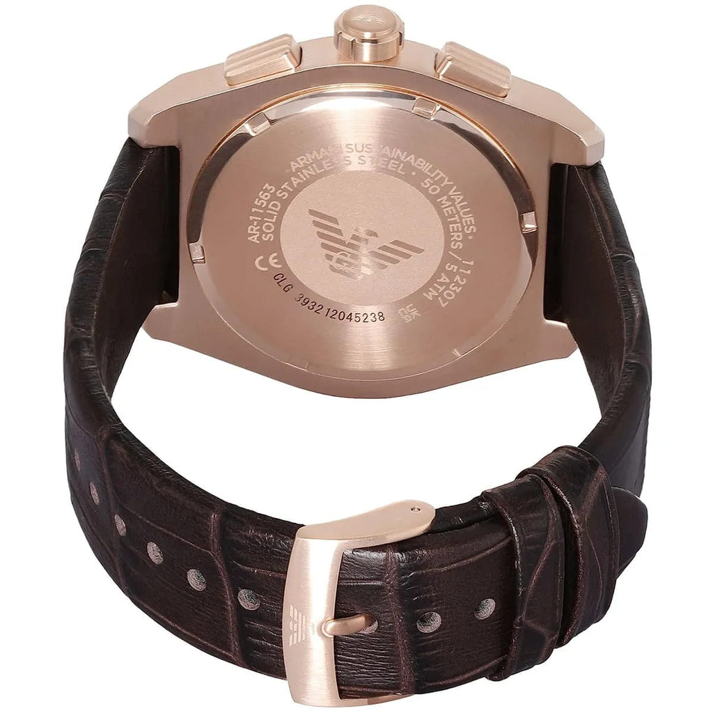 Emporio Armani AR11563 Men’s Blue Dial Brown Leather Federico Chronograph Watch