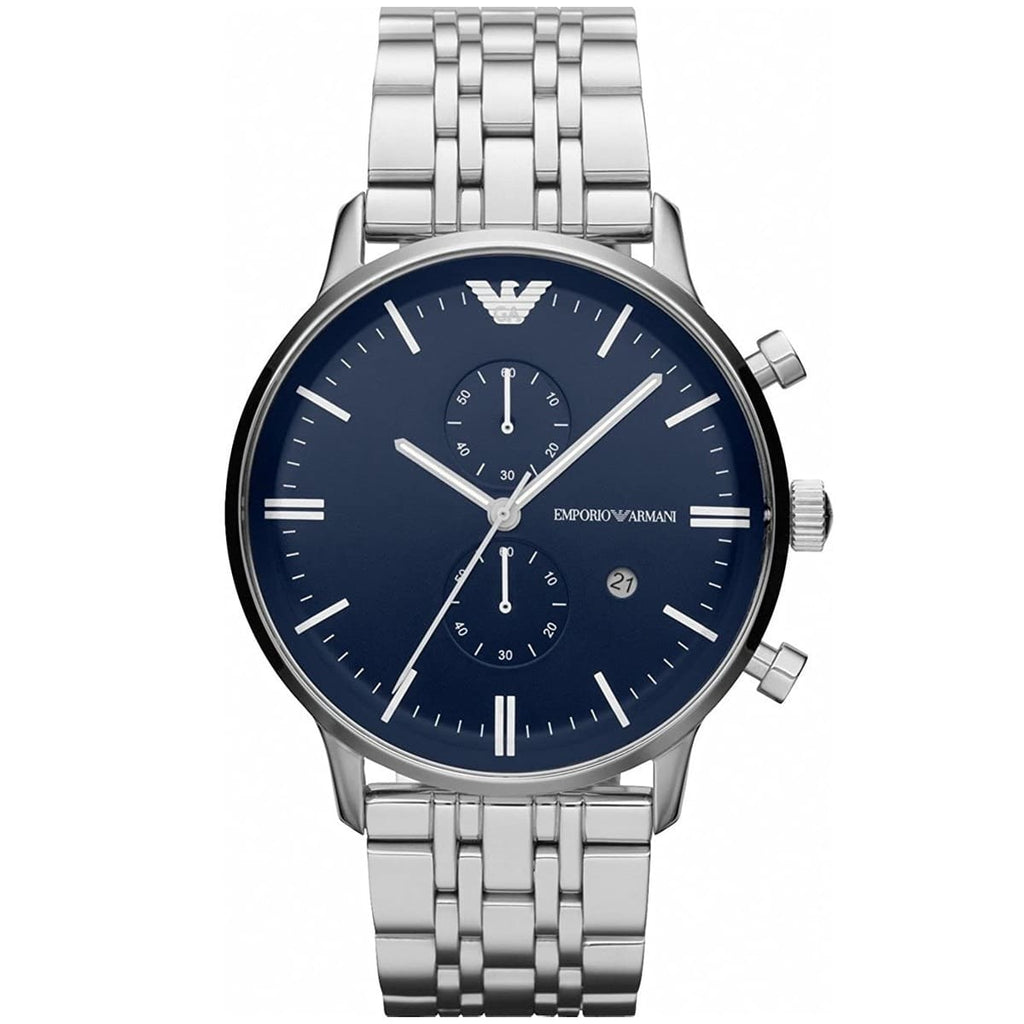 Emporio Armani AR1648 Men’s Blue Dial Stainless Steel Gianni Watch