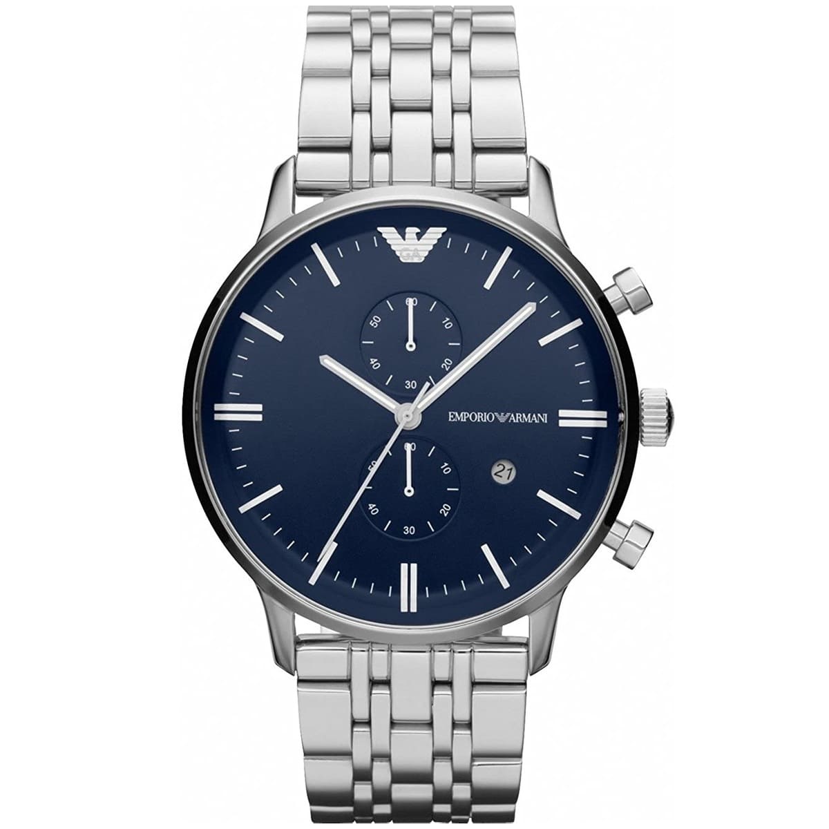 Emporio Armani AR1648 Men’s Blue Dial Stainless Steel Gianni Watch