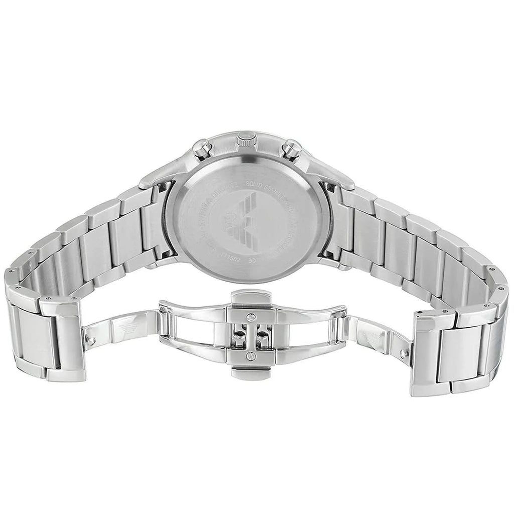 Emporio Armani AR2458 Men’s Silver Dial Stainless Steel Renato Large Chronograph Watch