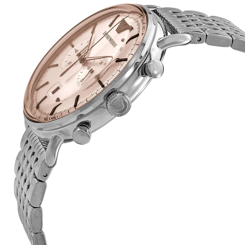 Emporio Armani AR11239 Men’s Champagne Dial Stainless Steel Aviator Watch