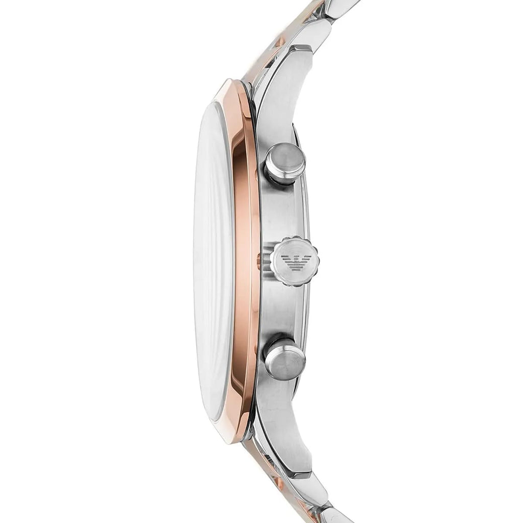 Emporio Armani AR11209 Men’s White Dial Two-Tone Stainless Steel Giovanni Watch