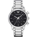 Emporio Armani AR1894 Men’s Black Dial Stainless Steel Luigi Chronograph Watch