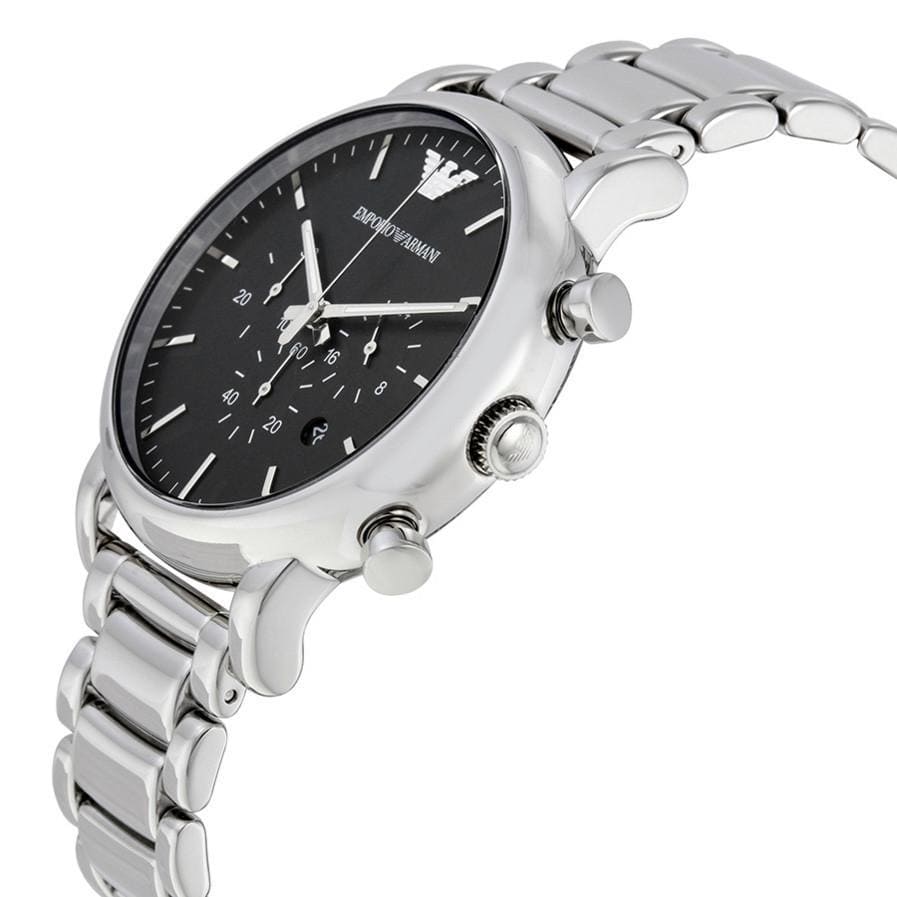 Emporio Armani AR1894 Men’s Black Dial Stainless Steel Luigi Chronograph Watch
