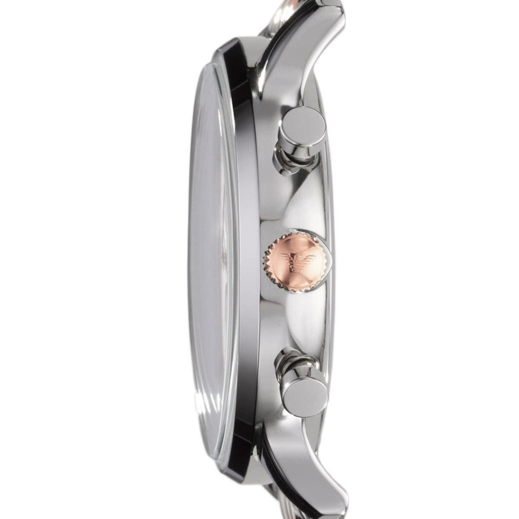 Emporio Armani AR0399 Men’s Silver Dial Two-Tone Stainless Steel Gianni Chronograph Watch