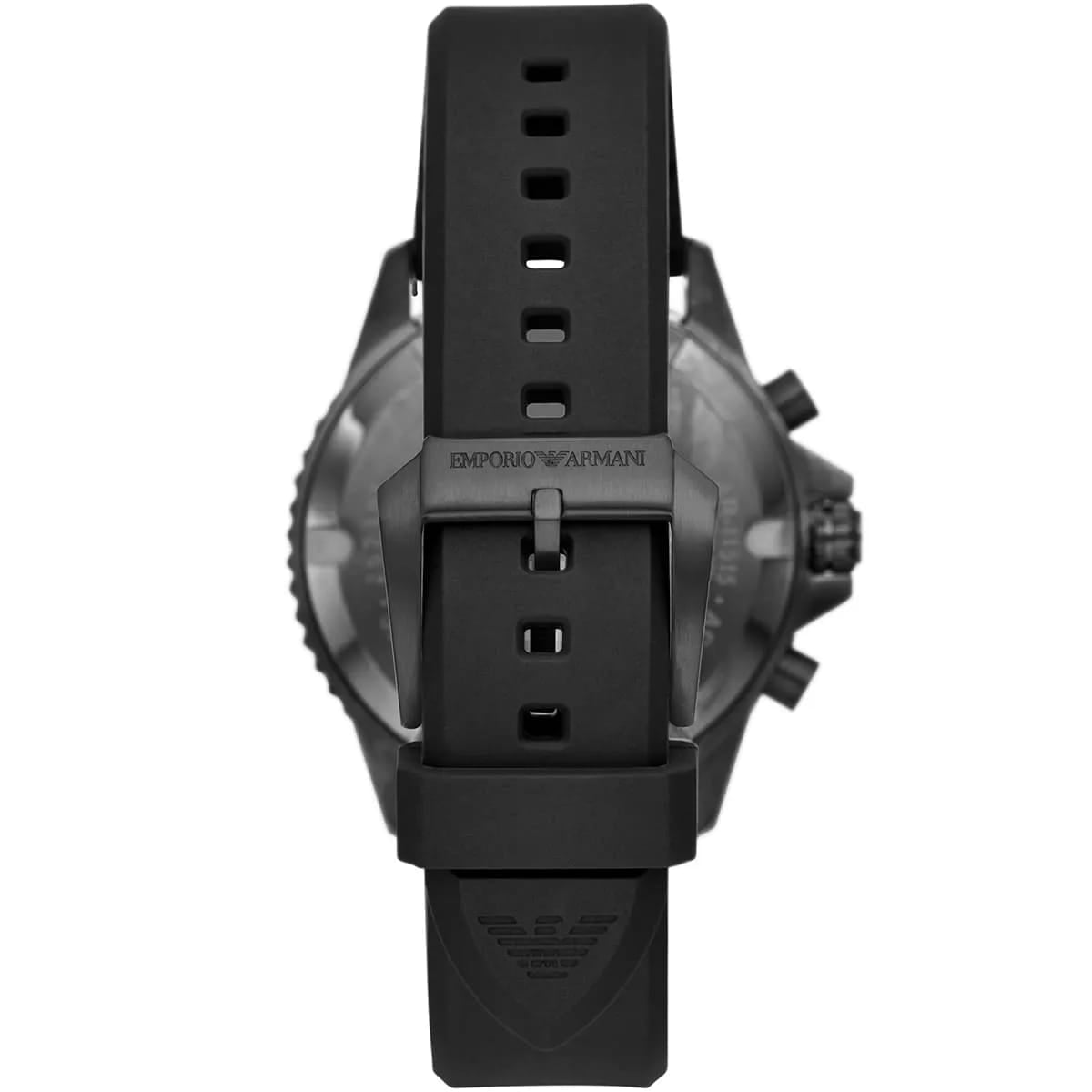 Emporio Armani AR11515 Men’s Black Dial Silicone Strap Diver Chronograph Watch