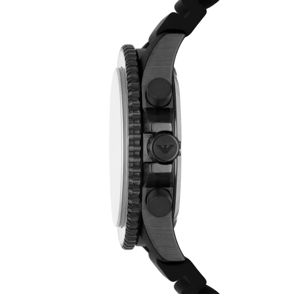 Emporio Armani AR11515 Men’s Black Dial Silicone Strap Diver Chronograph Watch