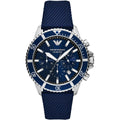 Emporio Armani AR11588 Men’s Blue Dial Fabric Strap Diver Chronograph Watch