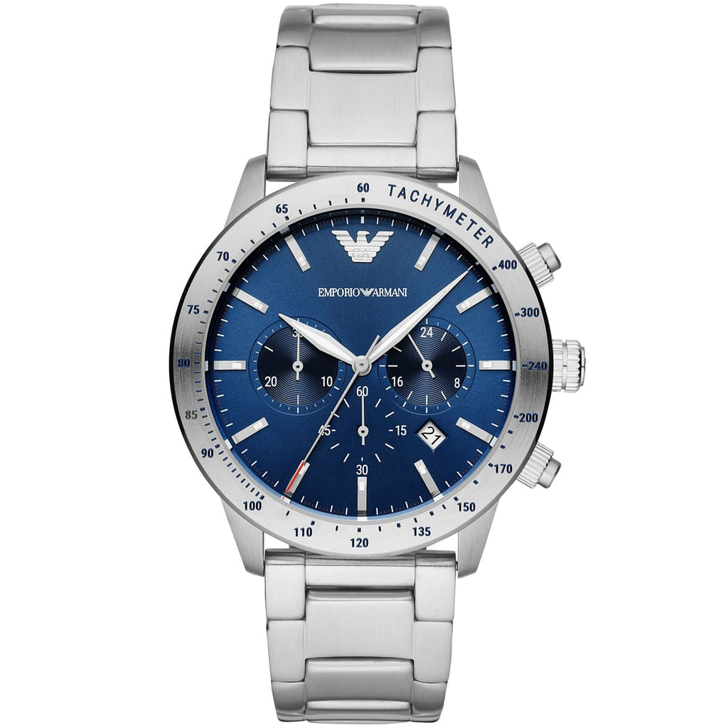 Emporio Armani AR11306 Men’s Blue Dial Silver Stainless Steel Chronograph Watch