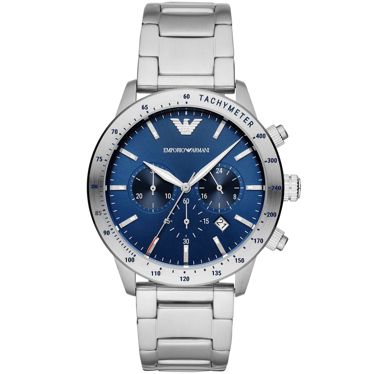 Emporio Armani AR11306 Men’s Blue Dial Silver Stainless Steel Chronograph Watch