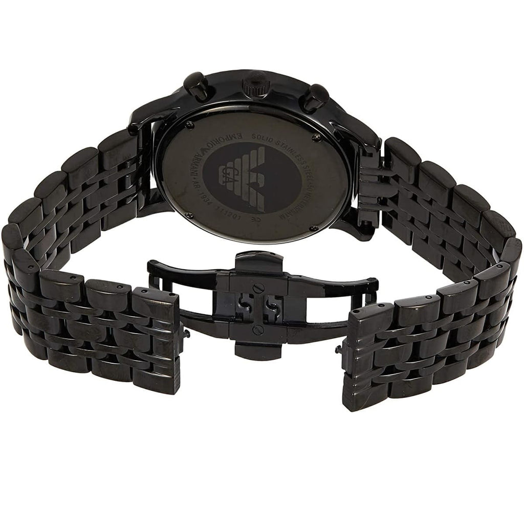 Emporio Armani AR1934 Men’s Black Dial Black Stainless Steel Chronograph Watch