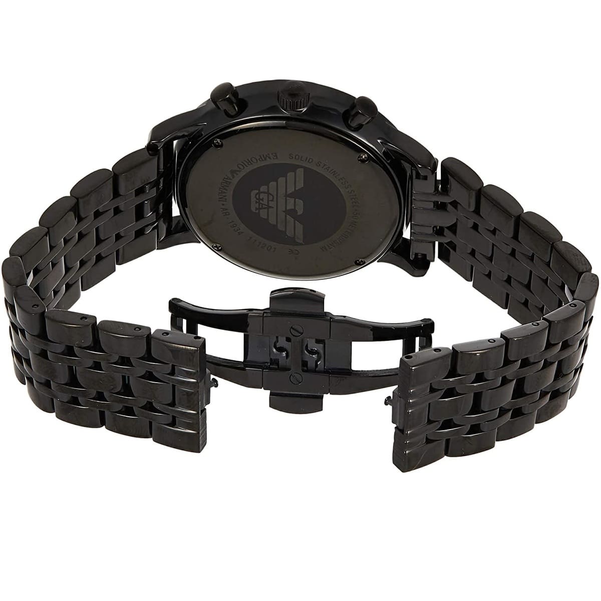 Emporio Armani AR1934 Men’s Black Dial Black Stainless Steel Chronograph Watch