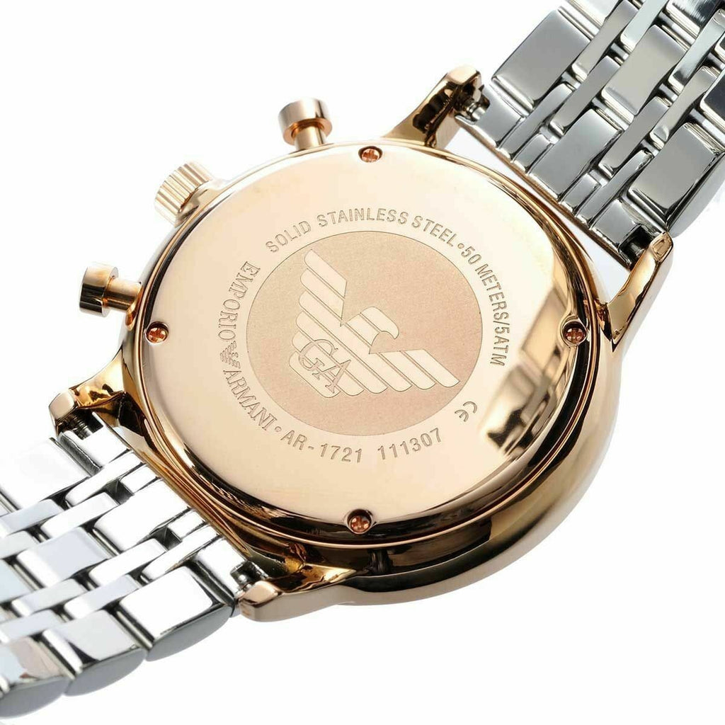 Emporio Armani AR1721 Men’s Grey Dial Two-Tone Stainless Steel Chronograph Watch