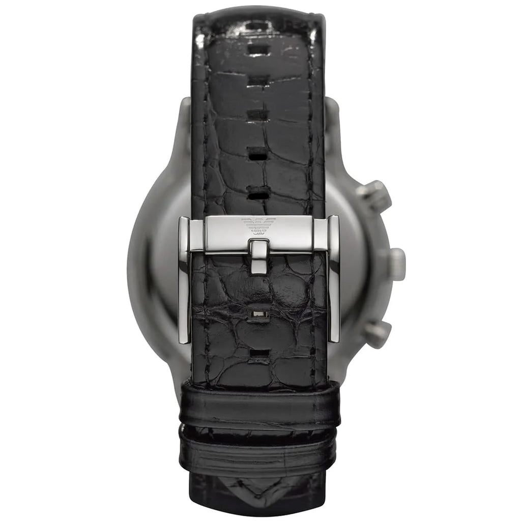 Emporio Armani AR2447 Men’s Black Dial Black Leather Chronograph Watch