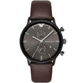 Emporio Armani AR1932 Men’s Grey Dial Brown Leather Chronograph Watch