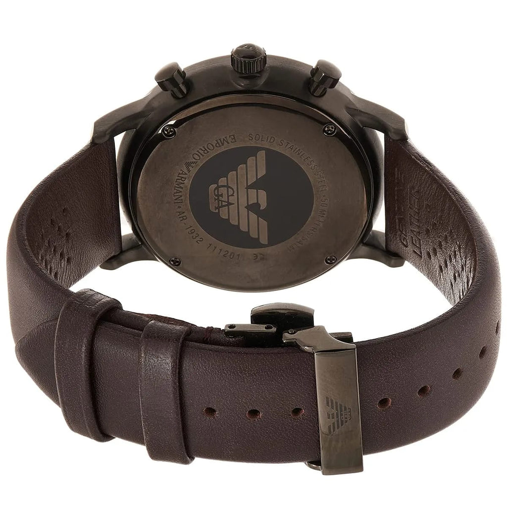 Emporio Armani AR1932 Men’s Grey Dial Brown Leather Chronograph Watch