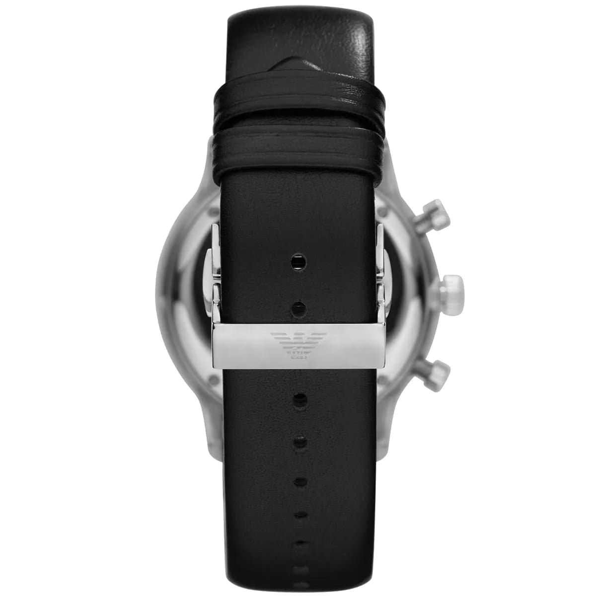 Emporio Armani AR0397 Men’s Black Dial Black Leather Chronograph Watch