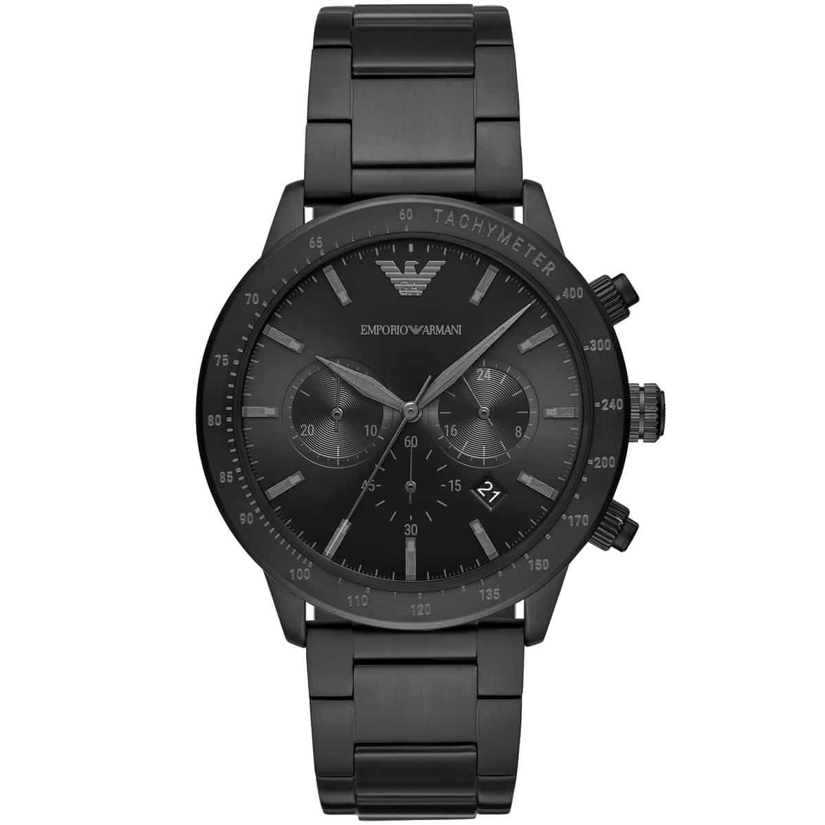 Emporio Armani AR11242 Men’s Black Dial Black Stainless Steel Chronograph Watch