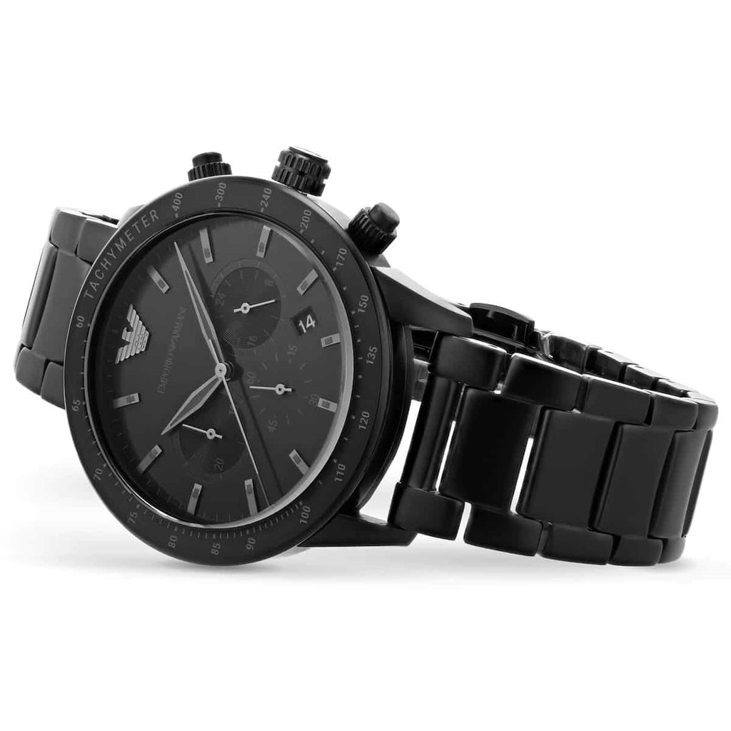 Emporio Armani AR11242 Men’s Black Dial Black Stainless Steel Chronograph Watch