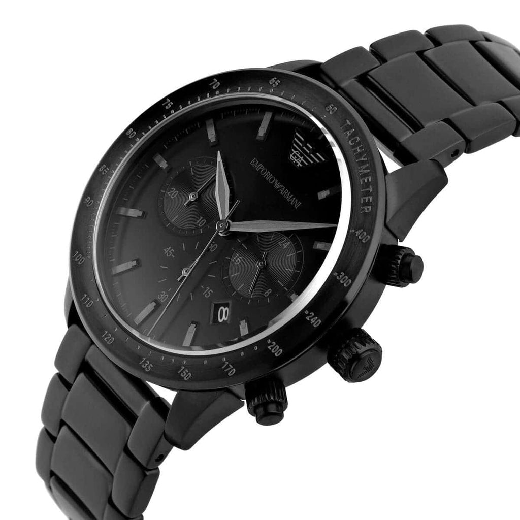 Emporio Armani AR11242 Men’s Black Dial Black Stainless Steel Chronograph Watch