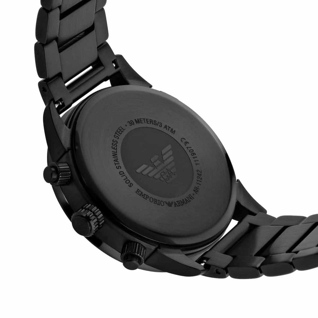 Emporio Armani AR11242 Men’s Black Dial Black Stainless Steel Chronograph Watch