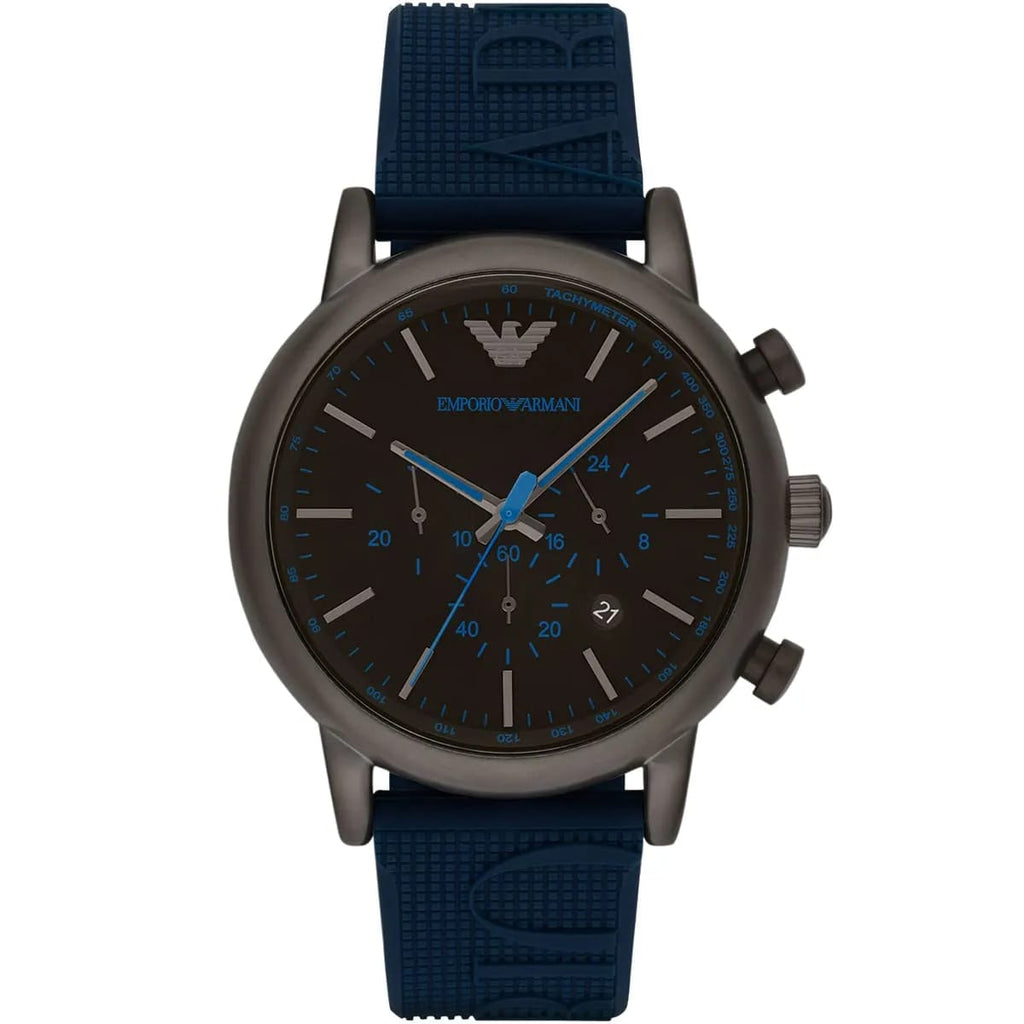 Emporio Armani AR11023 Men’s Black Dial Blue Silicone Strap Chronograph Watch