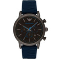 Emporio Armani AR11023 Men’s Black Dial Blue Silicone Strap Chronograph Watch